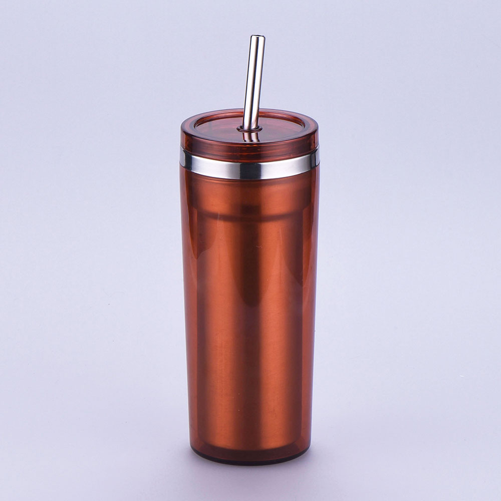travel mug with metal straw