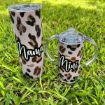 Straight Sublimation Sippy Cup with Dual Lids