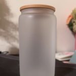 25 Count 16oz Sublimation Glass Beer Can with Bamboo Lid and Straw