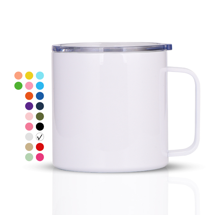 Custom Promotional 40-Pack 13OZ Stainless Steel Double-Layer Sublimation Coffee  Mug With Handle And Lid from Factory