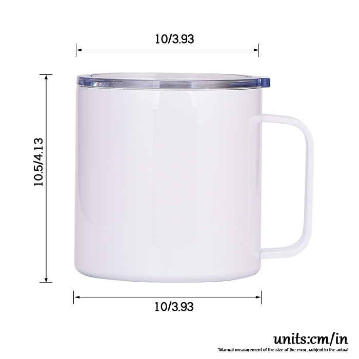 13oz. White Stainless Steel Sublimation Mug with Lid by Make Market®