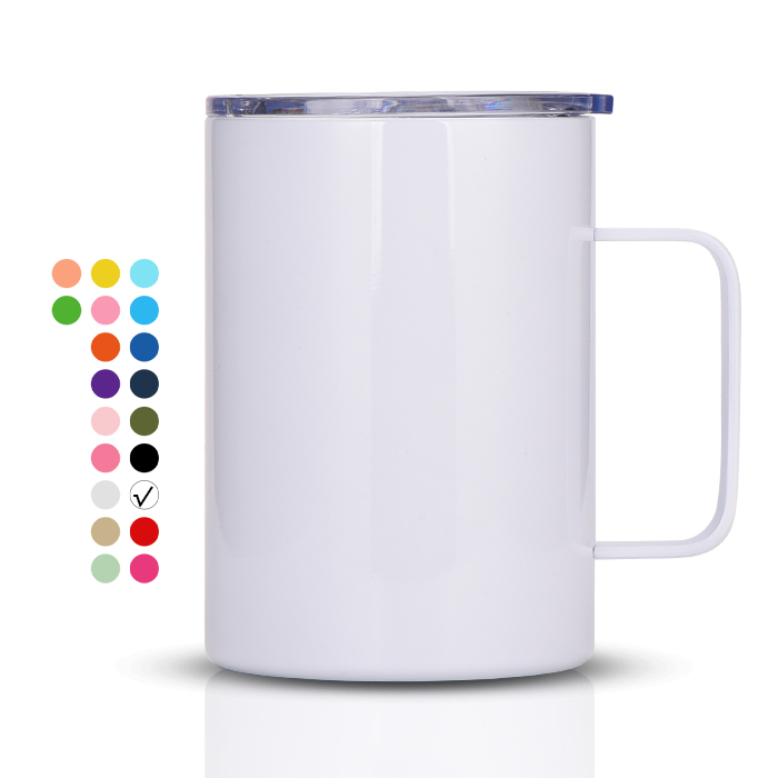 Custom Promotional 40-Pack 13OZ Stainless Steel Double-Layer Sublimation Coffee  Mug With Handle And Lid from Factory