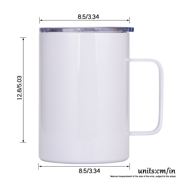 White Plastic Sublimation Travel Mug - 15oz.