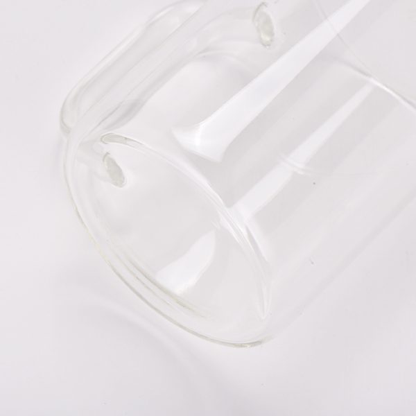 15oz Clear/Frosted Sublimation Glass Tumbler with Handle & Bamboo Lid