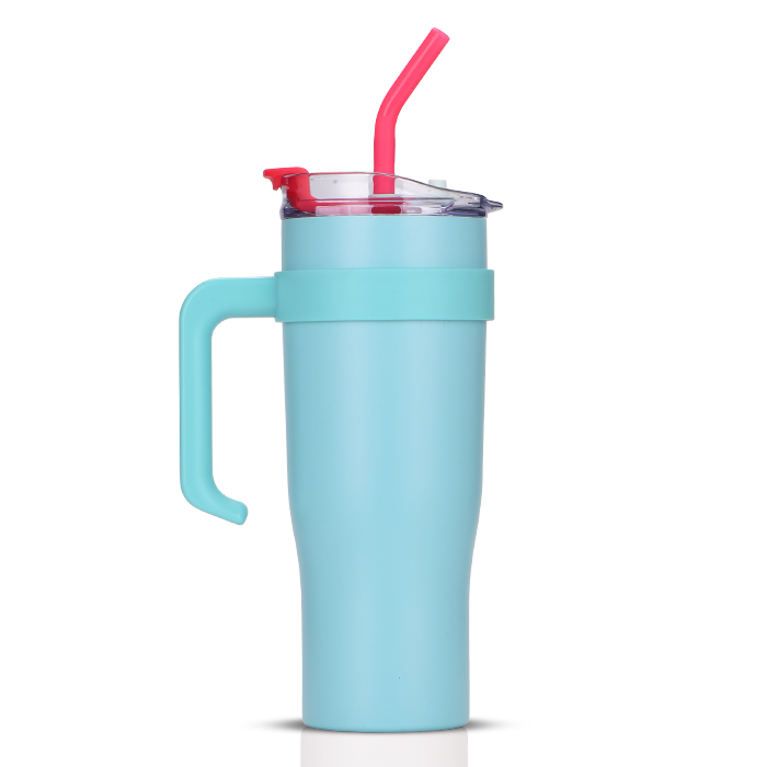 40 oz Double Wall Tumbler with Handle and Straw - Item #BTL623 -   Custom Printed Promotional Products